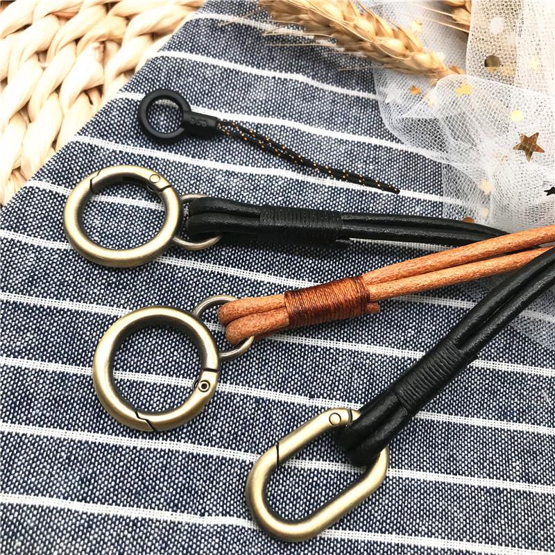 Genuine Leather Neck strap Keychains Pendant Neckline Lanyard Mobile phone Strap Charms Keyring Buckle rope Lanyard