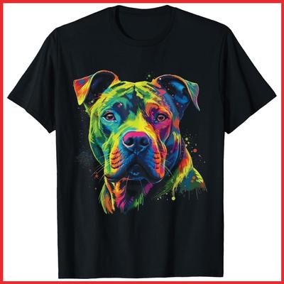 Pit Bull Mom Dad Dog Lover Colorful Artistic Pitbull Owner Black T-Shirt Unisex T-Shirt
