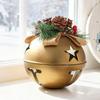 Christmas Bells Metal Large with Pine Cones Bell Ornaments for Christmas Tree for Indoor Outdoor Home Decor Door Wall Window