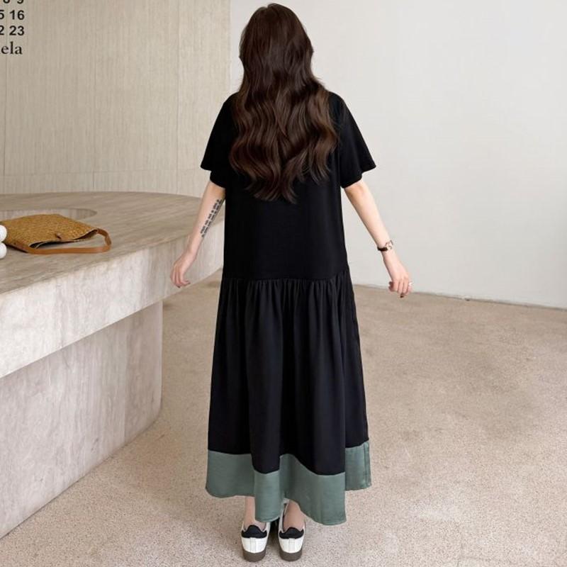 Short Sleeve Plus Size Cotton Vintage Floral New In Dresses for Women Casual Loose Long Summer Dress