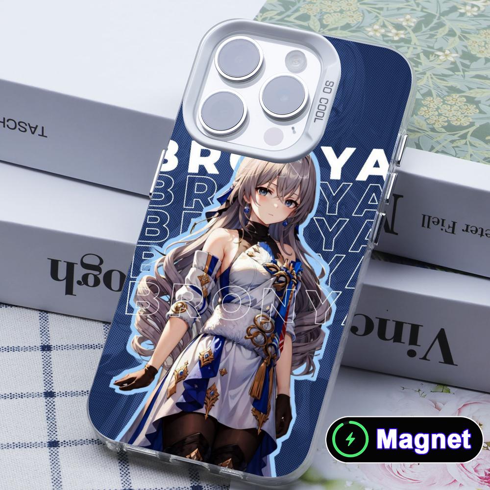 HSR Bronya White Translucent MagSafe Mobile Phone Case for iPhone 17 16 15 14 13 12 11 X XR XS Air Pro Max Plus Cover