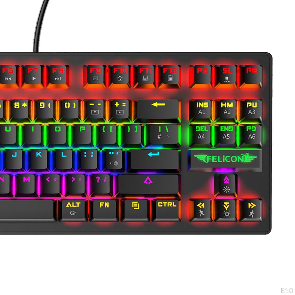 Mechanical Gaming Keyboard Anti-ghosting Detachable Panel Backlit Windows Gamer for Typing