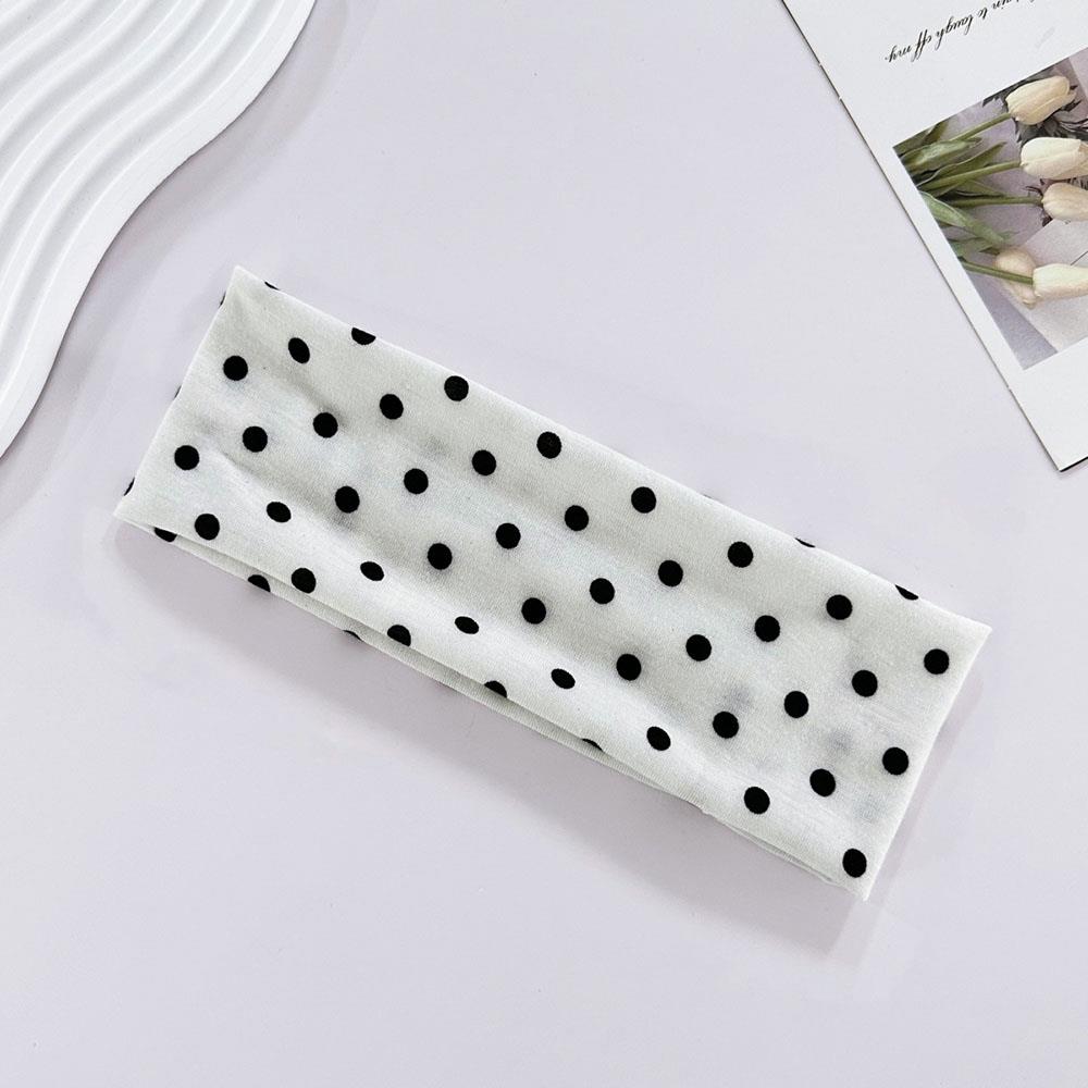 Y2K Hair Band Retro Boho Breeze Wind Dot Stretch Turban Women's Hairbands Korean Ins Wide Headbands Yoga Sports Hair Accessories