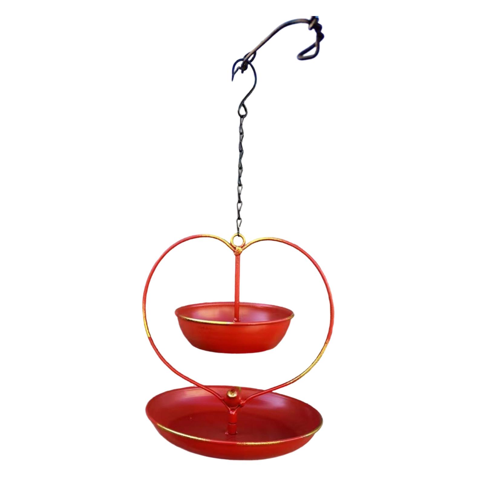 

Outdoor Wrought Iron Hanging Bird Feeder For Balconies, -Resistant, Large Capacity Food Storage, Garden And Patio Decoration, Bird Feeding. One Size красный