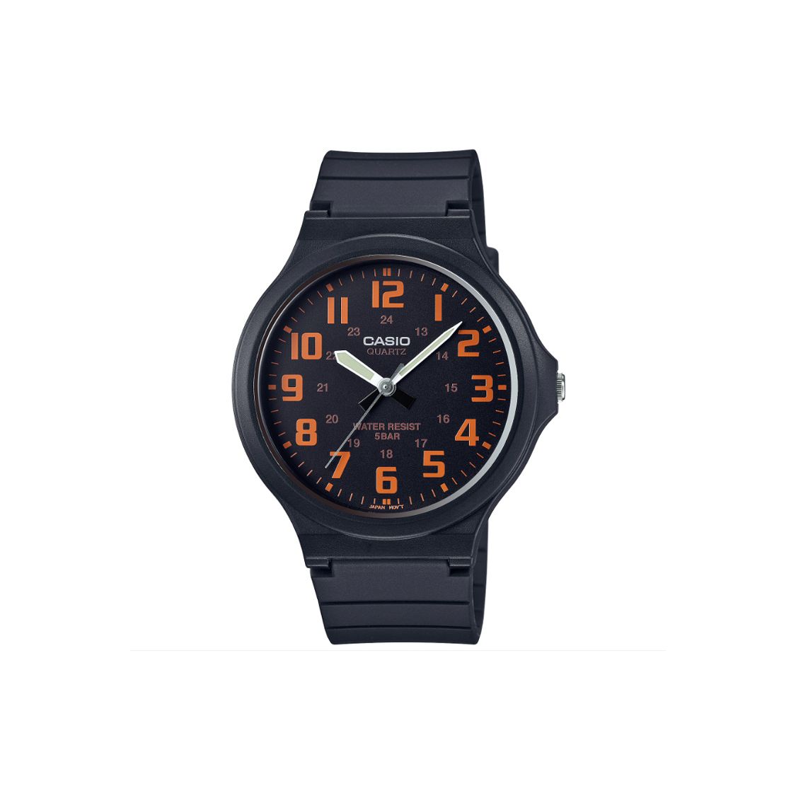 Casio Standard Series Quartz Watch Waterproof Quartz Movement Resin Strap Men watches Black MW-240-4BJH Regular Watch Box,Black Dial