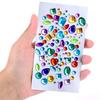 ABBY-Self-Adhesive Rhinestone Sticker Bling Craft Jewels Crystal Gem Stickers, Assorted Size, 10 Sheets (Multicolor 3)
