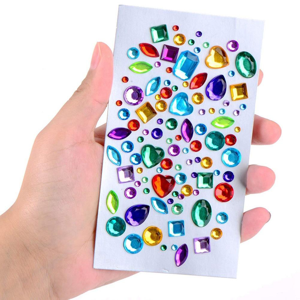 ABBY-Self-Adhesive Rhinestone Sticker Bling Craft Jewels Crystal Gem Stickers, Assorted Size, 10 Sheets (Multicolor 3)