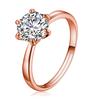 Classic Six Claw Gold Color Ring AAA Austria Crystal Wedding Rings For Bridal Christmas Gift Women Jewelry Engagement Ring