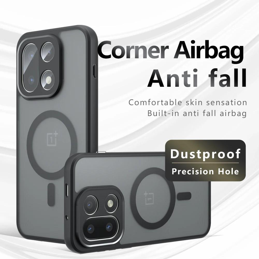 Matte for Magsafe Magnetic Wireless Charging Case for OnePlus 15 13 T R 13R Case Ace 5 Pro 1+15 5G Nord 5 CE5 Shockproof Cover