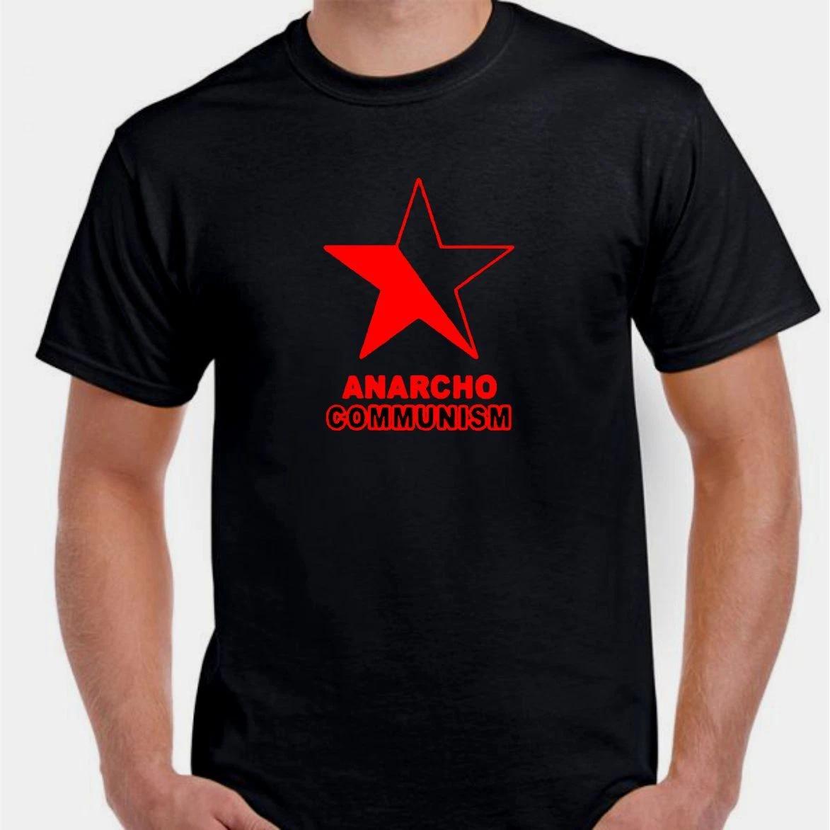 Anarchy Anarcho Communism red star Revolt Revolution T shirt tee M