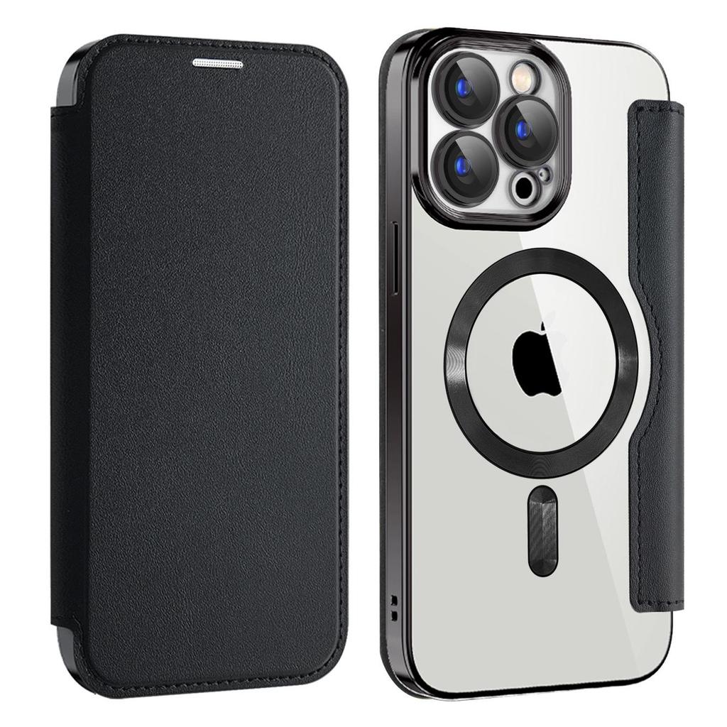 SE4 Flip Leather Case with Magnetic Suction for iPhone 14/15/16 Pro