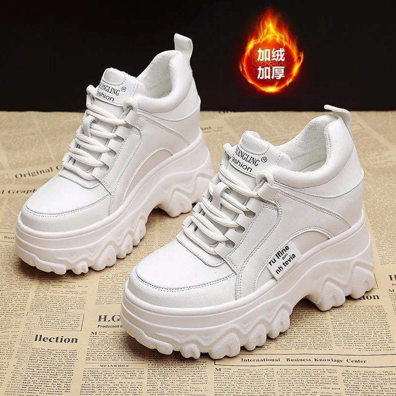 Platform dad shoes women's ins tide 2025 autumn and winter new Korean version versatile inner height increase 9cm casual sports shoes