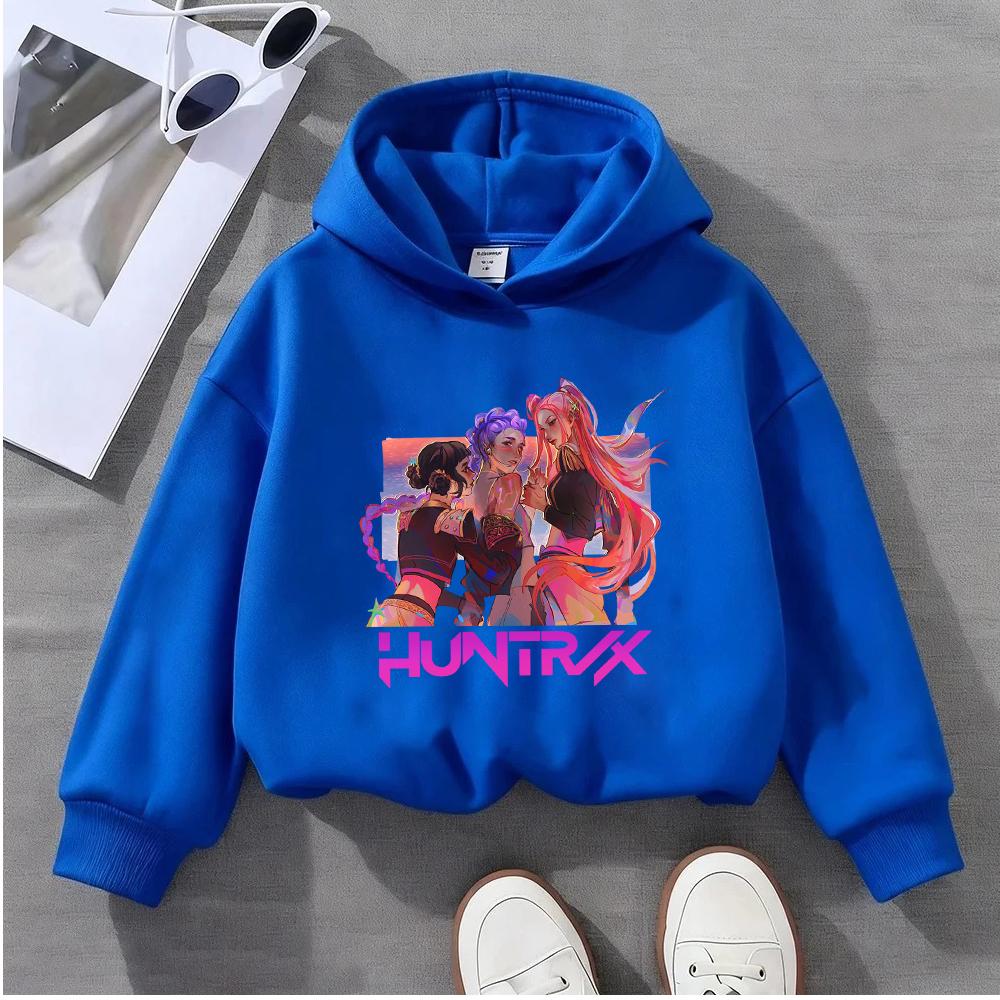 Παιδική Φούτερ HUNTRX με Γραφικό Πολύχρωμο Σχέδιο Χαρακτήρα Casual Πουλόβερ για Αγόρια Κορίτσια Νεανική Μόδα Τοπ