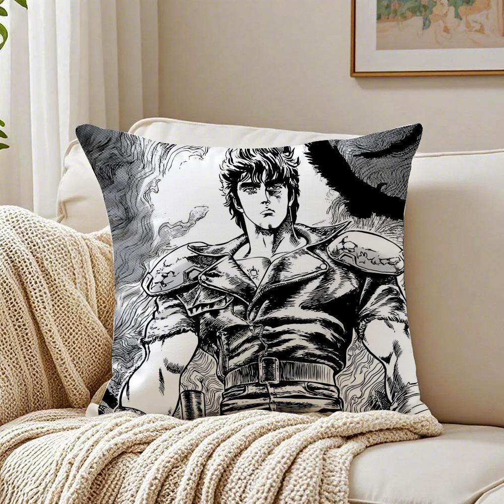 Classic Action Anime HHokuto no Ken Cushion Cover Pillowcase Antidustmite living Room Sofa Decor Cushion Room