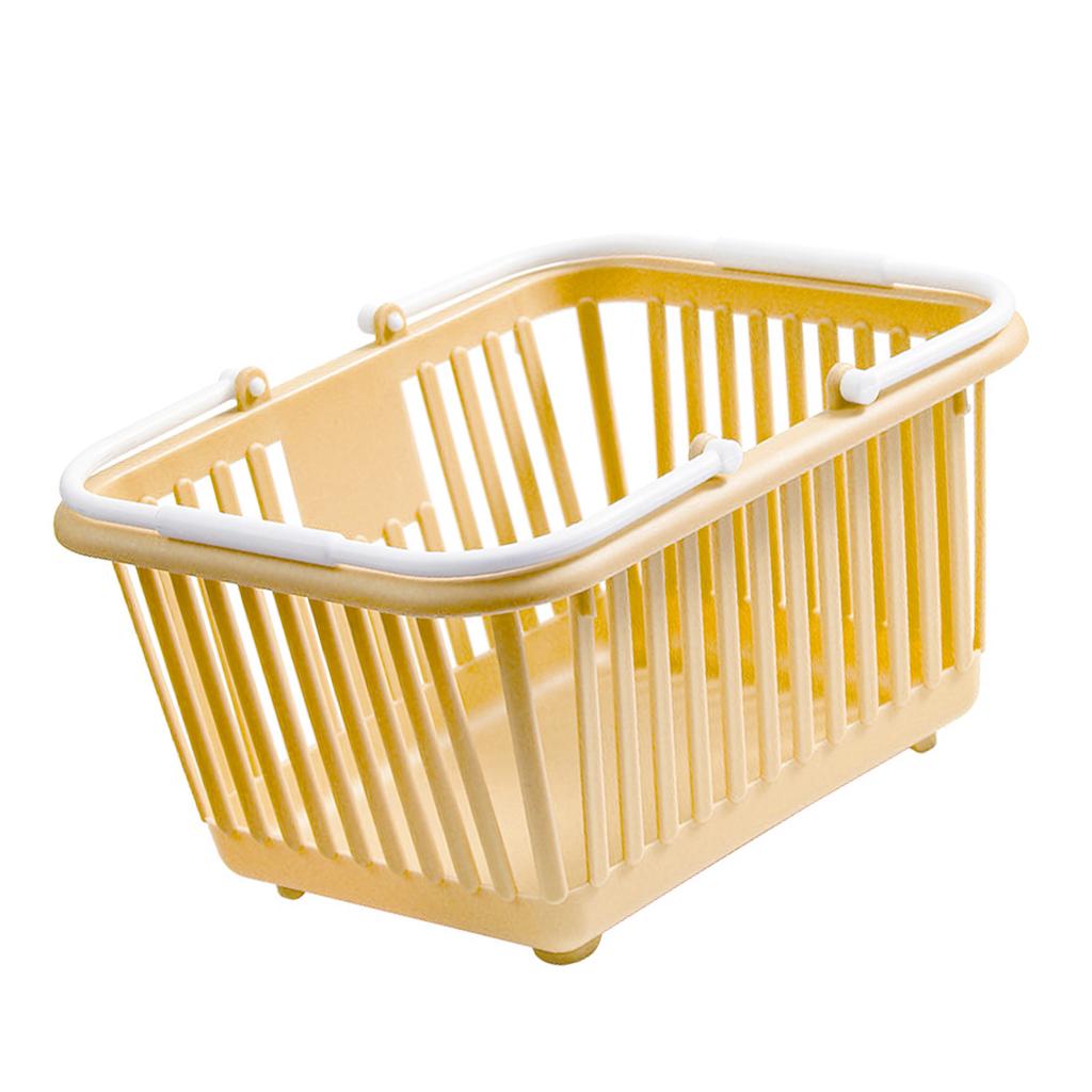 Storage Basket Multifunctional Compact Plastic   Basket with Handle for Desk