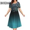 Modne Eleganckie Sukienki Damskie Luźna Sukienka Trapezowa Damska Sukienka z Krótkim Rękawem Kwiatowy Wzór Codzienna Damska Odzież Plus Size