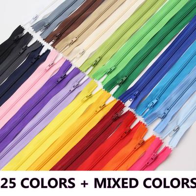 10pcs Nylon Coil Zipper 4"-24" (10 Cm-60 Cm) for Tailor Crafts, Sewing Clothes Zipper (20 Colors) Sewing Accessories