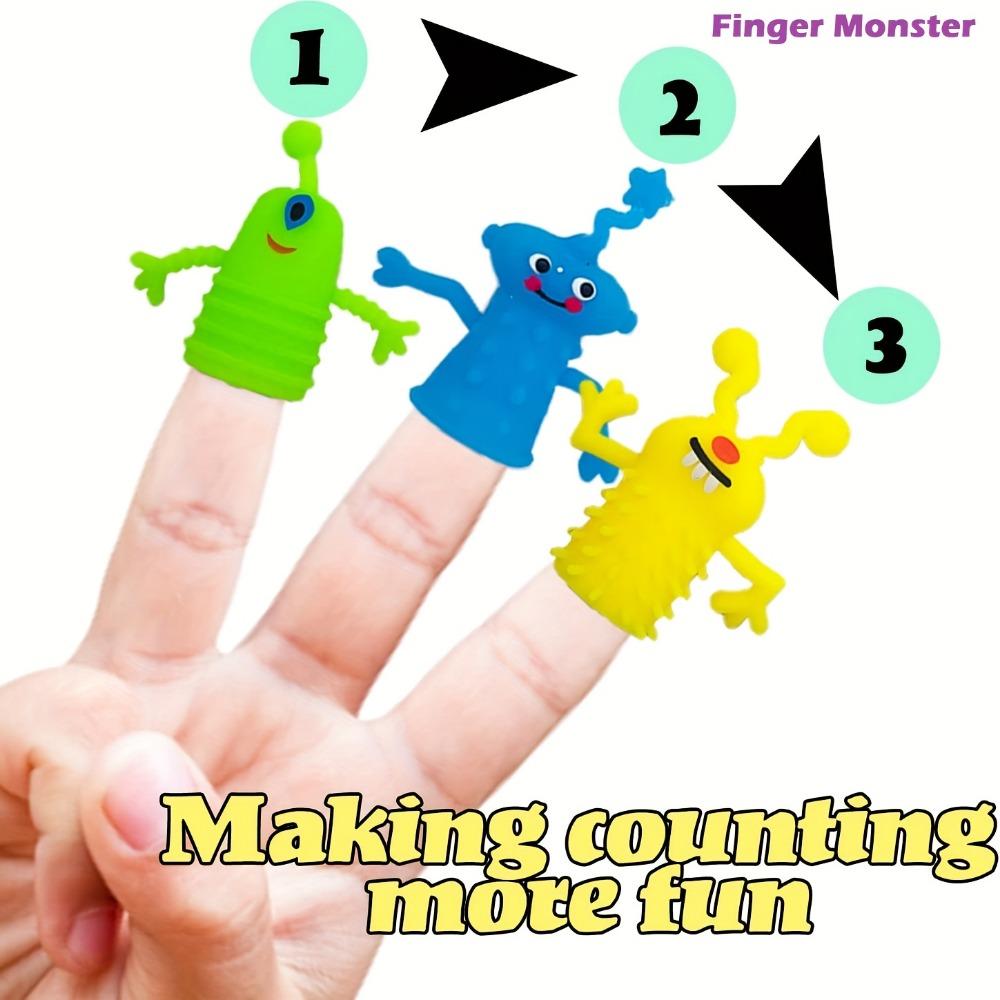 1/10 Pcs Finger Puppets Toys Funny Colorful Monster Stretchy Soft Rubber Finger Doll Toys for Children's Party Favors