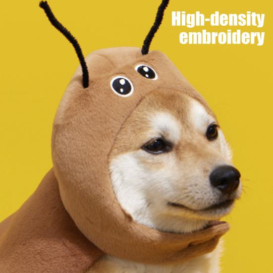 Cat Cockroach Cape Warm Velvet Cockroach Apparel with Antennae Pet Cosplay Accessory for Small And Medium Pets
