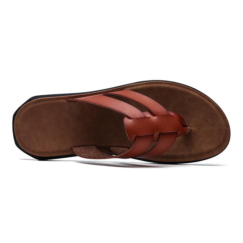 Herren Zehentrenner Kunstleder Hausschuhe Strandschuhe Sommer Lässig Chanclas Hombre Infradito Uomo Japonki