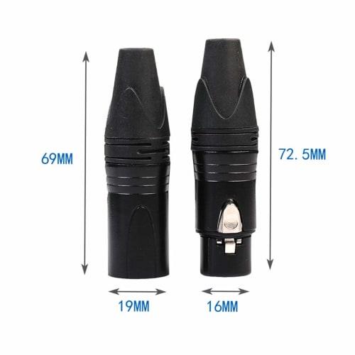 B Baosity XLR 3-Pin Male/Female Audio Connector