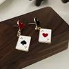 Fashionable Creative Earrings With Spades And Red Peach Pendant Earrings