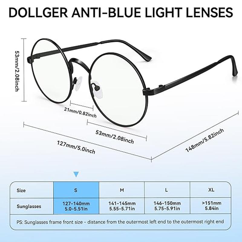 Men And Women Retro Round Blue Light Computer Mirror Reading Playing Games Eye Protection Decorative Glasses