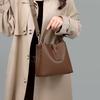 Bucket women's bags, leather shoulder handbags, simple and versatile commuter messenger bags