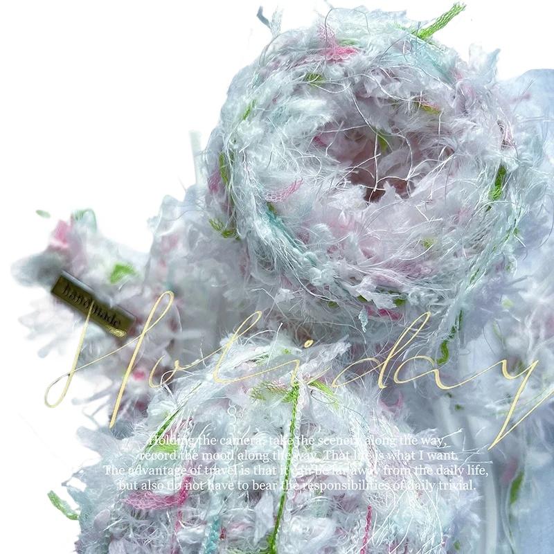 80g/ball Butterfly Yarn Wool Soft Blended Yarn Mohair Hand Dyed Yarn DIY Knitted Crochet Scarf Hat Sweater and Bag