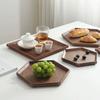 Japanese Style Black Walnut Tray, Light Luxury Dessert Tray, Cake Rack, Rectangular Solid Wood Tea Tray, Wooden Tableware