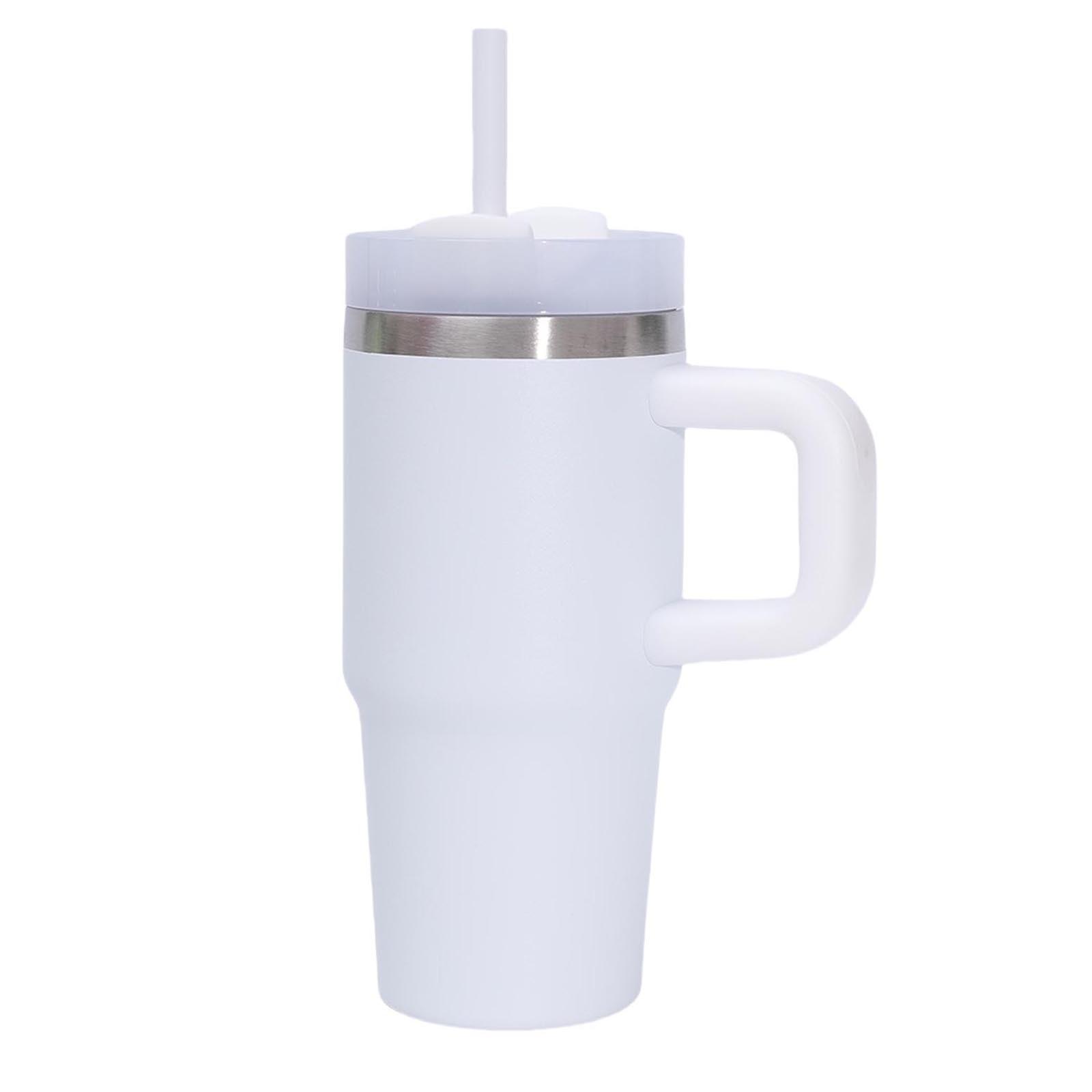 

Персонализированная кружка с ручкой 14 унций, маленькая автомобильная кружка, уличная портативная автомобильная кружка с ручкой-соломинкой, вакуумная кружка с двойными стенками из нержавеющей стали 304 One Size белый