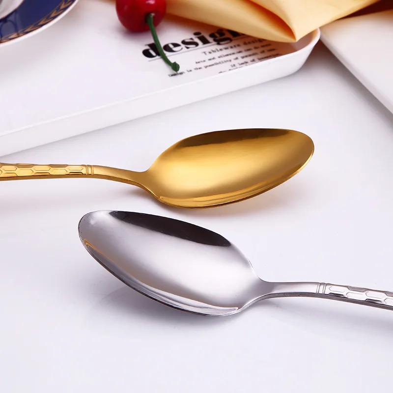 4Pcs Rainbow Dinnerware Set Stainless Steel Cutlery Set Knife Fork Spoon Set Tableware