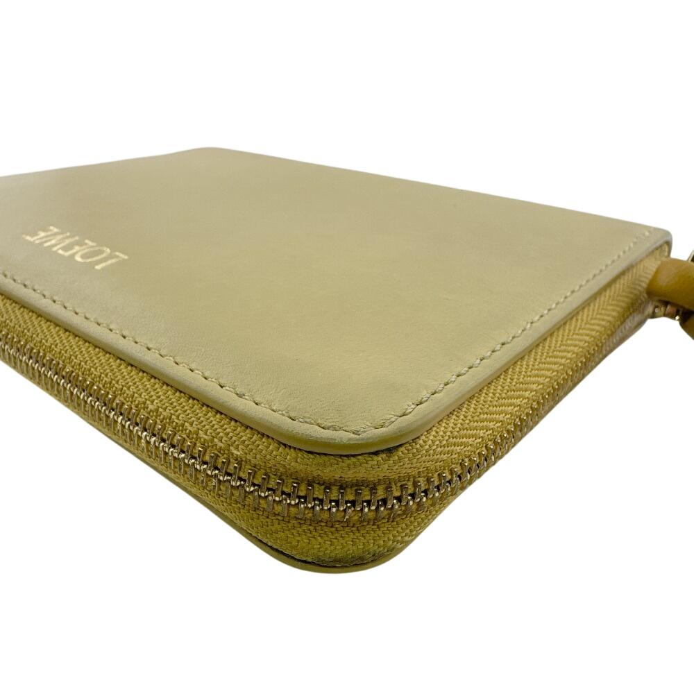 Loewe Compact Zip Wallet Leather Knot Bifold Wallet Yellow Leather Used