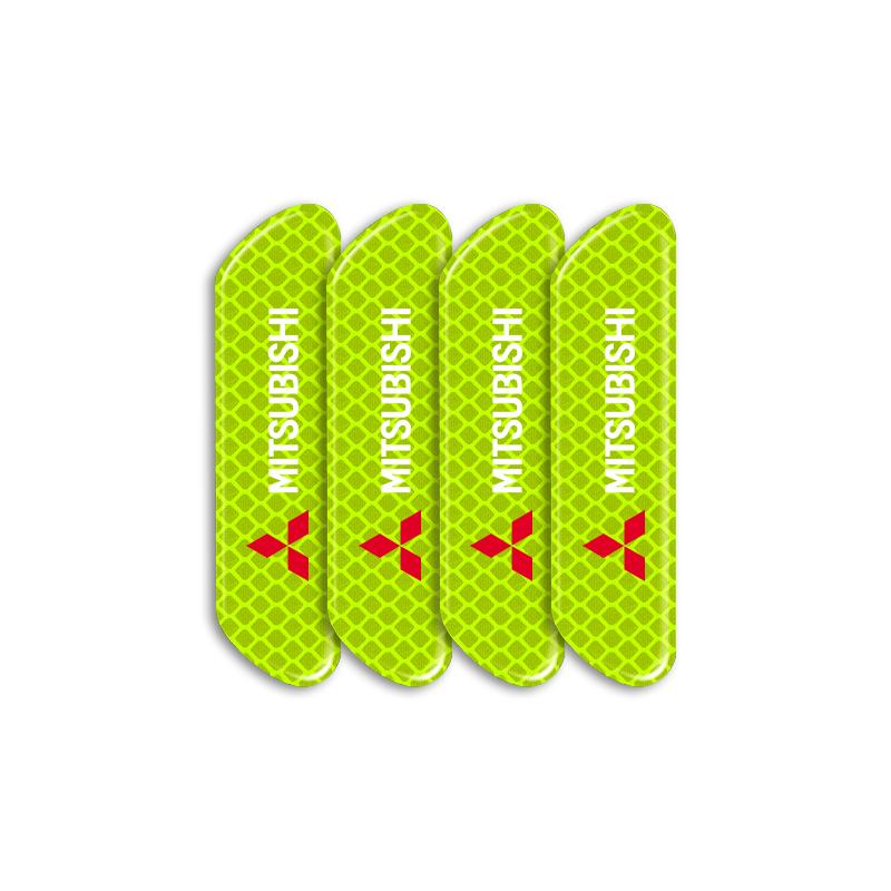 gjdn6 4pcs Car Door Reflective Strips Security Warning Sticker Emblem For Mitsubishi Lancer ASX Outlander Pajero Carisma L200 Galant