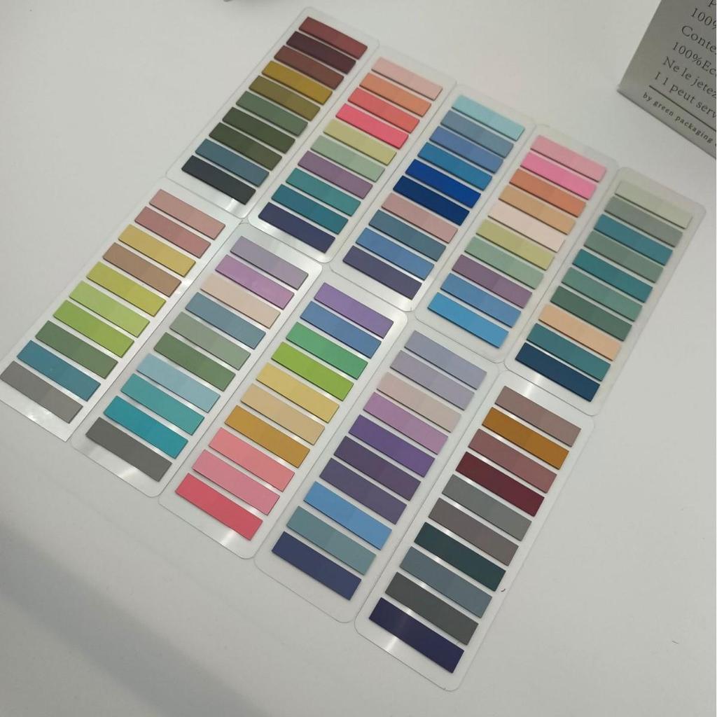 Morandi Index Tabs: Transparent, Extra-Fine Bookmark Stickers In 100 Colors for Students