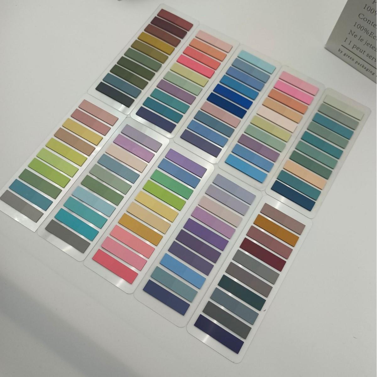 

Вкладки індексу Моранді: Прозорі, надтонкі наліпки-закладки у 100 кольорах для студентів