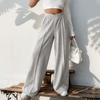 2026 Women's European & American Casual V-Waist Spliced Wide-Leg Pants