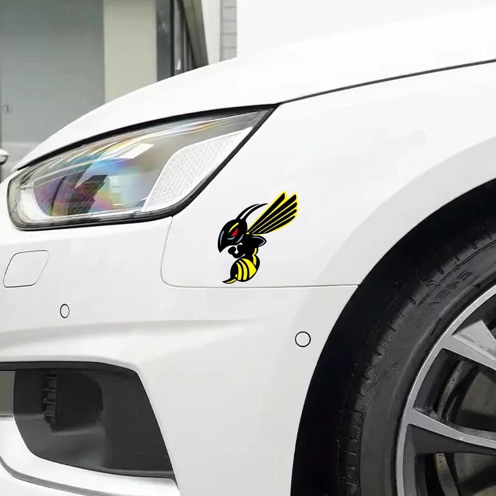 2PCS Creative Hornet Wasp Motorcycle Sticker Waterproof Car Truck Helmet Window Decor Vinyl Decals Accessories For Honda Bees
