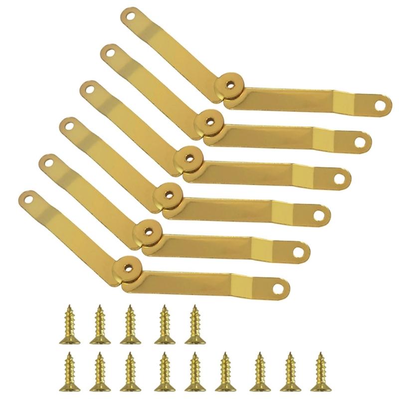 

Multipurpose Gold Metal Lid Hinges Home Decors Gold Metal Hinges Upgrades for Furniture & Jewelry Box Craftsmanship 1