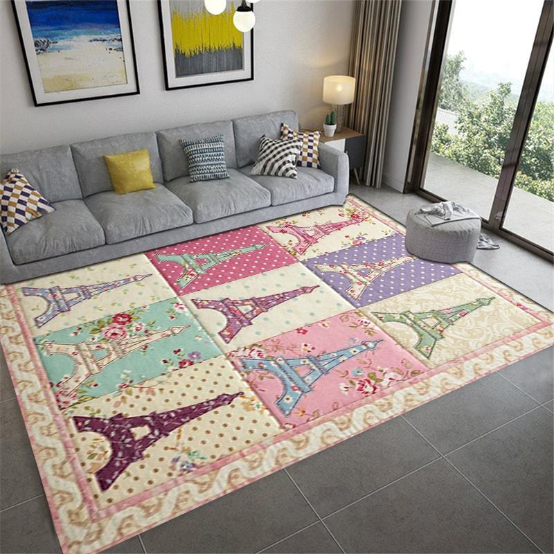 2025 New Paris Eiffel Tower Carpet Rug for Living Room Bedroom Home Sofa Decoration,Kids play Non-slip Floor Mat91