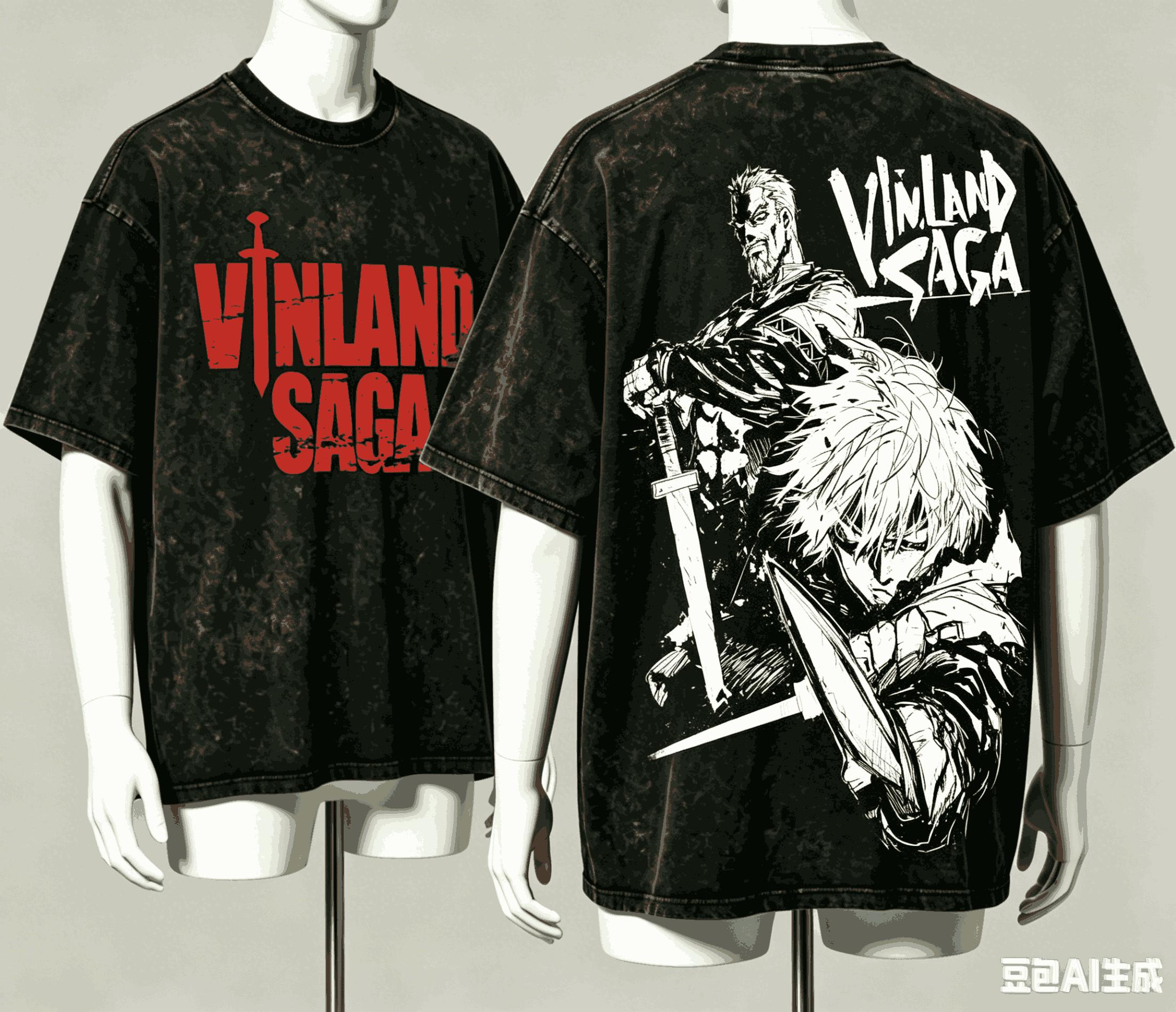 Vinland Saga Washed T-shirt 2026 New Model personality Clothes shirt Year round clothing Retro Fashion Vintage Loose gift L
