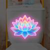 Neon und bunte Lotus-Toilettenaufkleber, leuchtende Badezimmerdekorationsaufkleber, selbstklebende wasserdichte Aufkleber