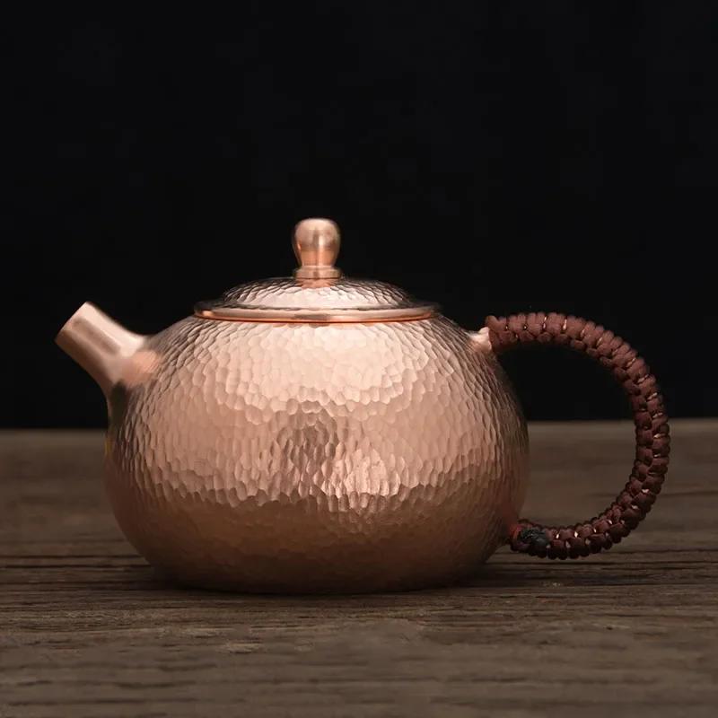 500 ml Teekanne Reines Kupfer Handgefertigt Chinesischer Stil Kessel Kung Fu Tee Trinkgeschirr Tischgeschirr