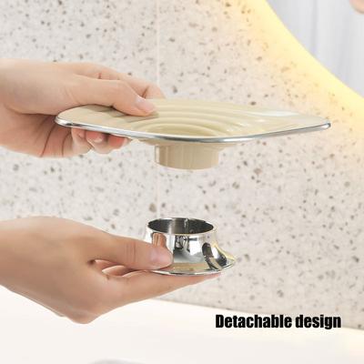 360° Rotation Soap Box Moisture-Proof Leaf Shape Soap Dish Holder Detachable Luxury Soap Storage Case Kitchen Bathroom Access