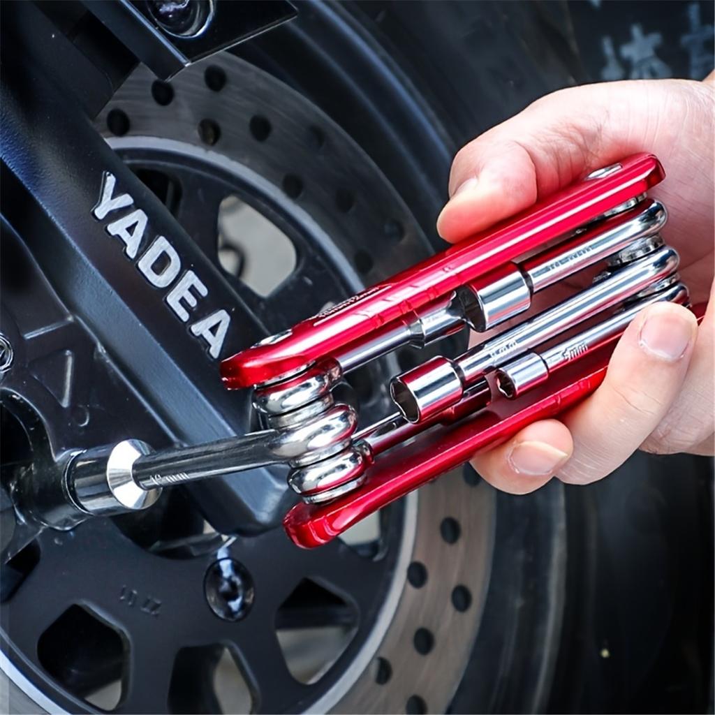 6 In 1 Folding Socket Wrench Set Multi Functional Portable Spanner Household Repair Hand Tool