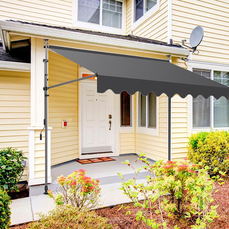 Manual Retractable Shop Door Face Sunshade Canopy No Drilling Required Balcony Curtain Hand Cranked Outdoor Shelter Tent