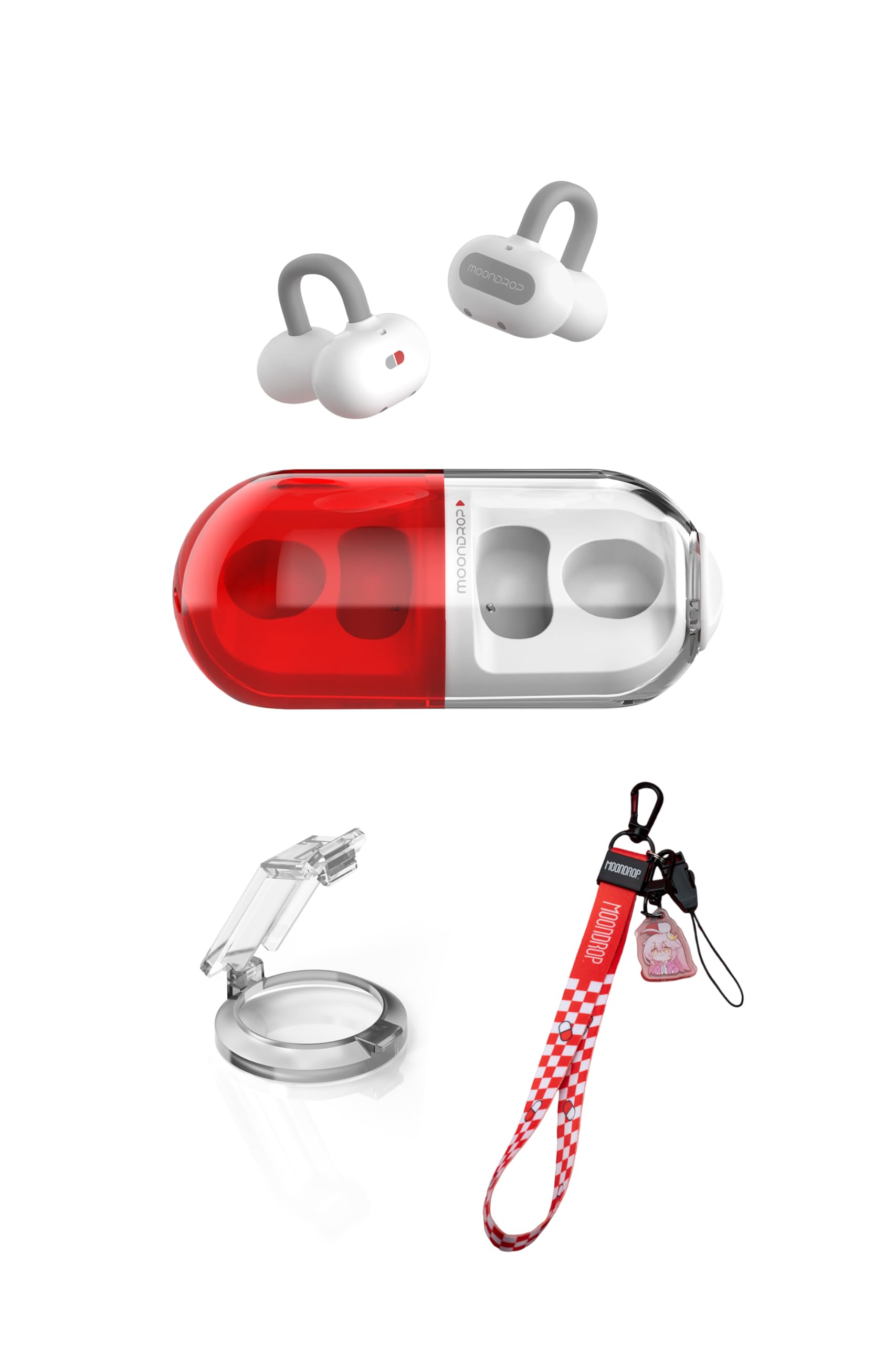 

Бездротові навушники Moondrop Pill з вушним Bluetooth-кріпленням, водонепроникні, до 28 годин відтворення, ШІ-шумозаглушення, 13-мм круглий динамічний драйвер