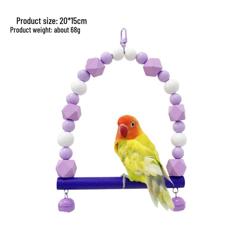 Macaron Rainbow Bird Climbing Pole & Stand Toy for Parrots and Budgies