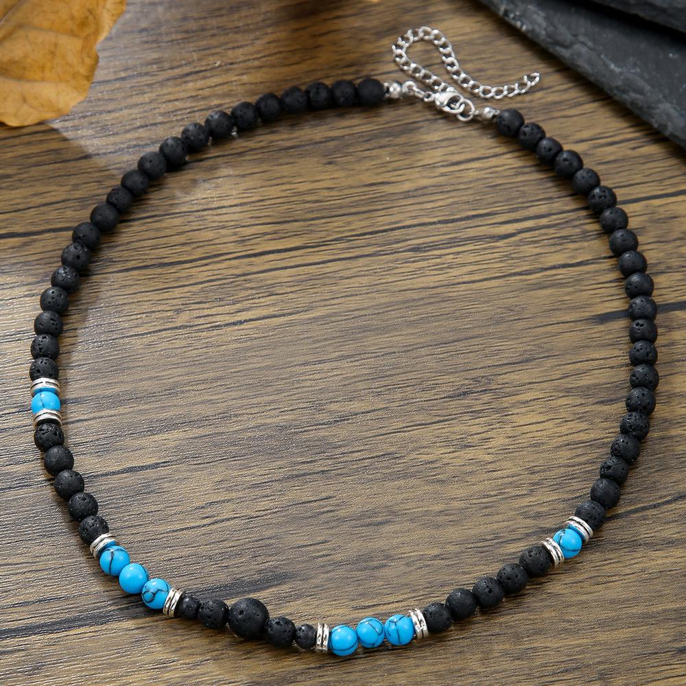 Emperor Stone Beaded Men's Collarbone Necklace: Stylish European & American Hip Hop Abacus Bead Chain
