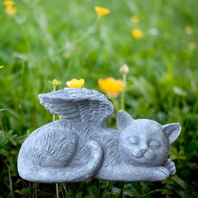 Zufällige Katze Hund Haustier Grabstein Skulptur Gedenkstein Ornamente Engel Hund Statue Katze Figur